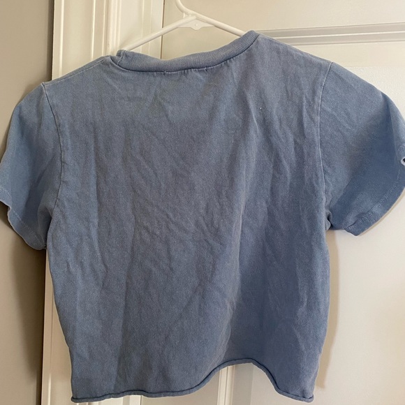 Blue Hawaii U.S.A Brandy Melville blue crop shirt. - Picture 2 of 4